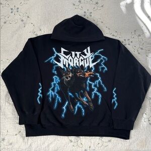 City Morgue Hoodie XL Black Graphic Cerberus Lightning Streetwear Sweatshirt